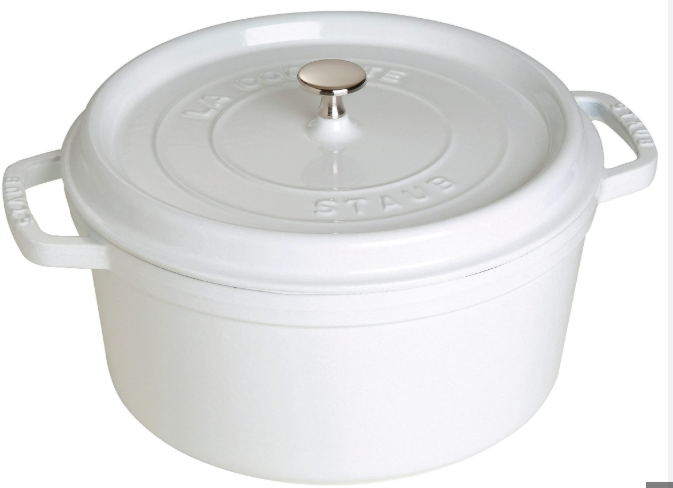 STAUB ROUND WHITE COCOTTE 24CM  3.80L 