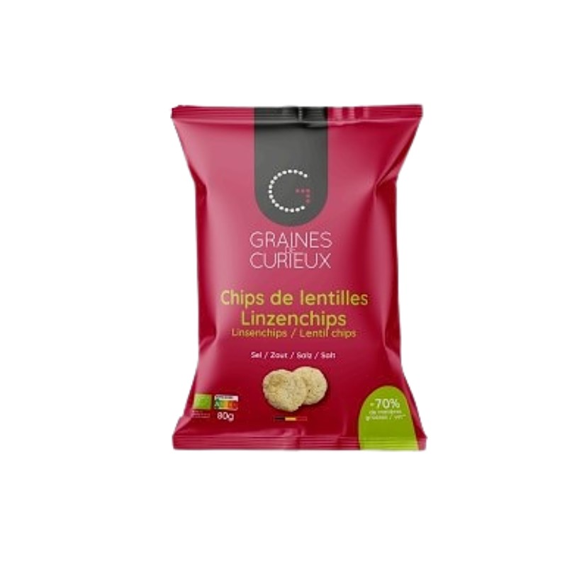 CHIPS DE LENTILLES BIO SAVEUR SEL 80GRS