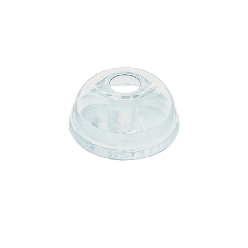 PET DOME DEKSEL TRANSPARANT MET GAT ø95MM PAK VAN 50 STUKS