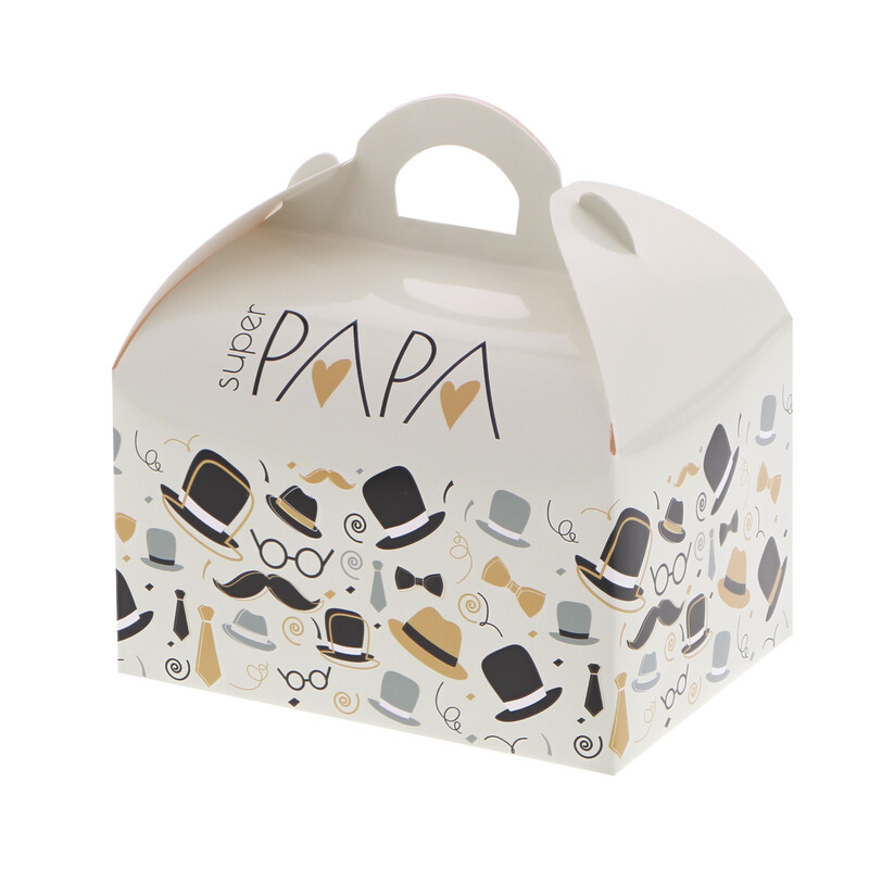 BALLOTIN MET HANDVAT 500GR "SUPER PAPA" 12 X 9.6CM H13CM 