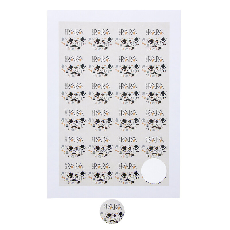 4CM STICKER "SUPER PAPA" 24ST