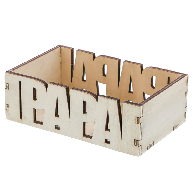 CAGETTE EN BOIS AVEC TEXTE "PAPA" 133 X 83MM HT 44MM