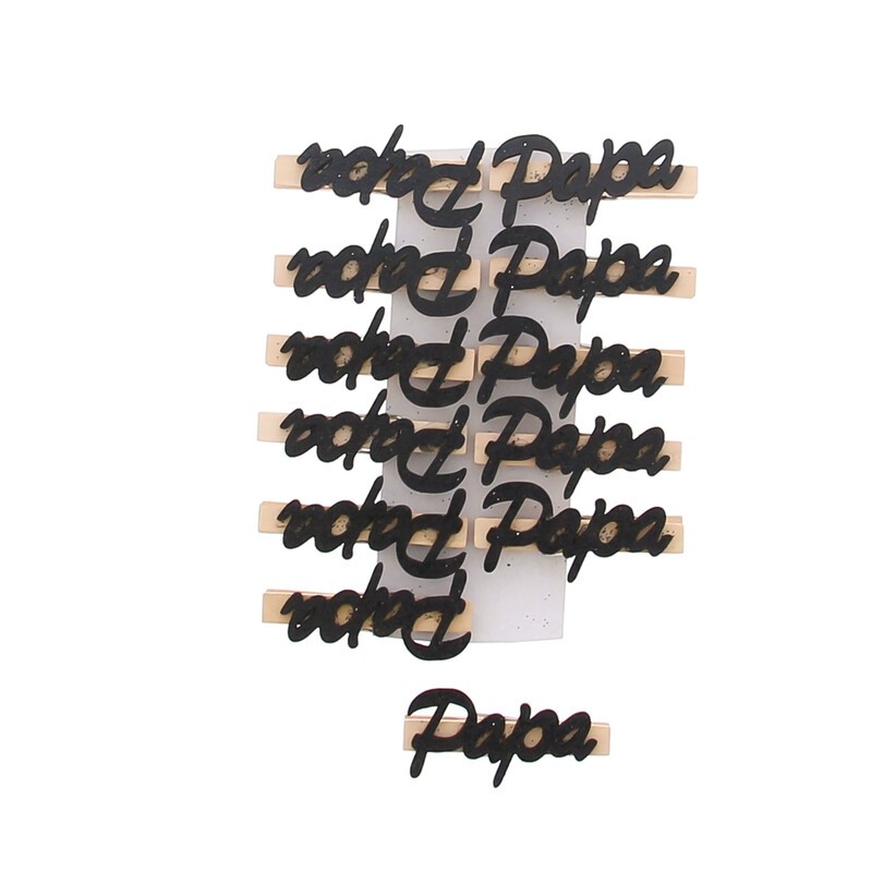 PINCE NOIR "PAPA" 12PCES 65 X 15MM HT25MM 