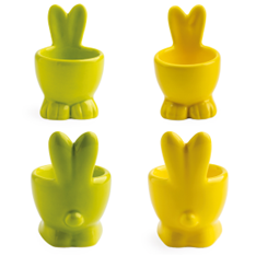 COQUETIER AVEC OREILLES JAUNE/VERT 2ASS. DIAM 4.5CM HT 5CM