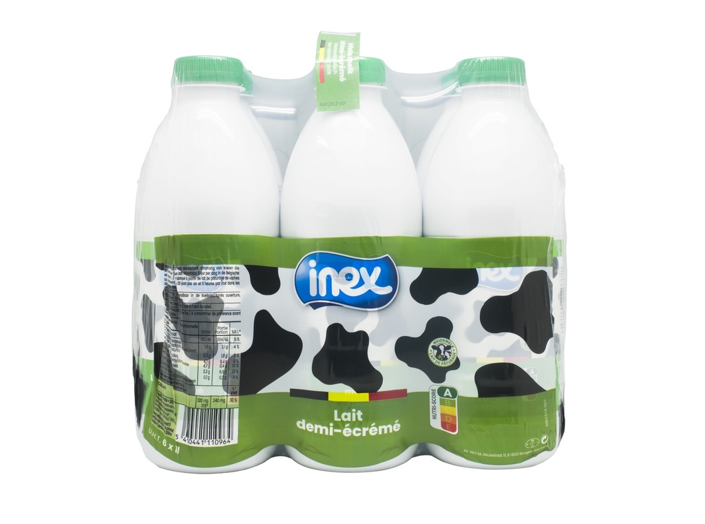 INEX 6012 LAIT *DEMI ÉCRÉMÉ* UHT PET 6 X 1L
