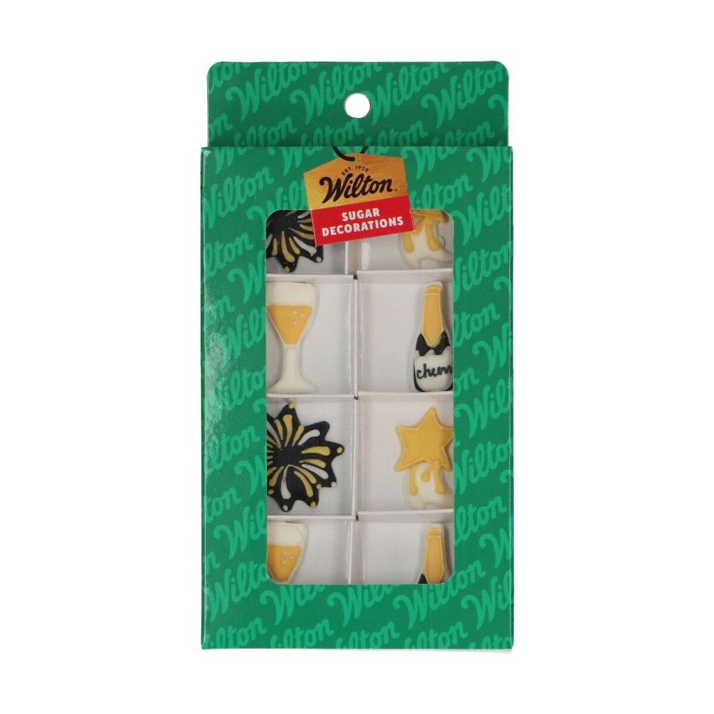 Wilton suikerdecoraties Nieuwjaar 8 stuks