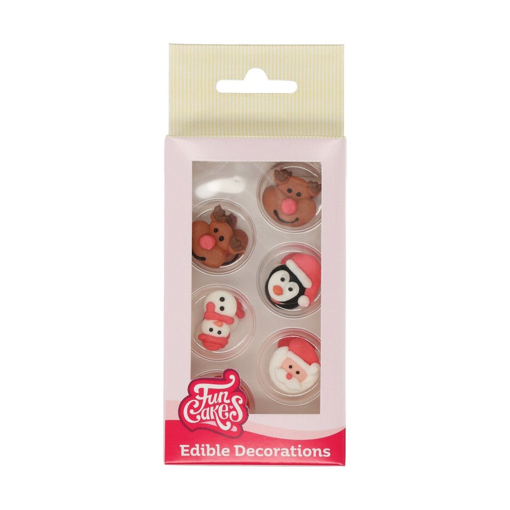 FUNCAKES DECORS DE NOEL EN SUCRE 12 PCES