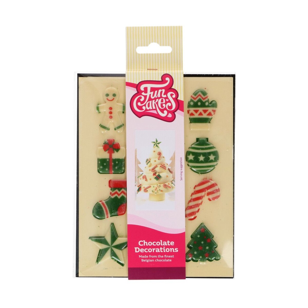 FUNCAKES DECORS DE NOEL EN CHOCOLAT 12 PCES