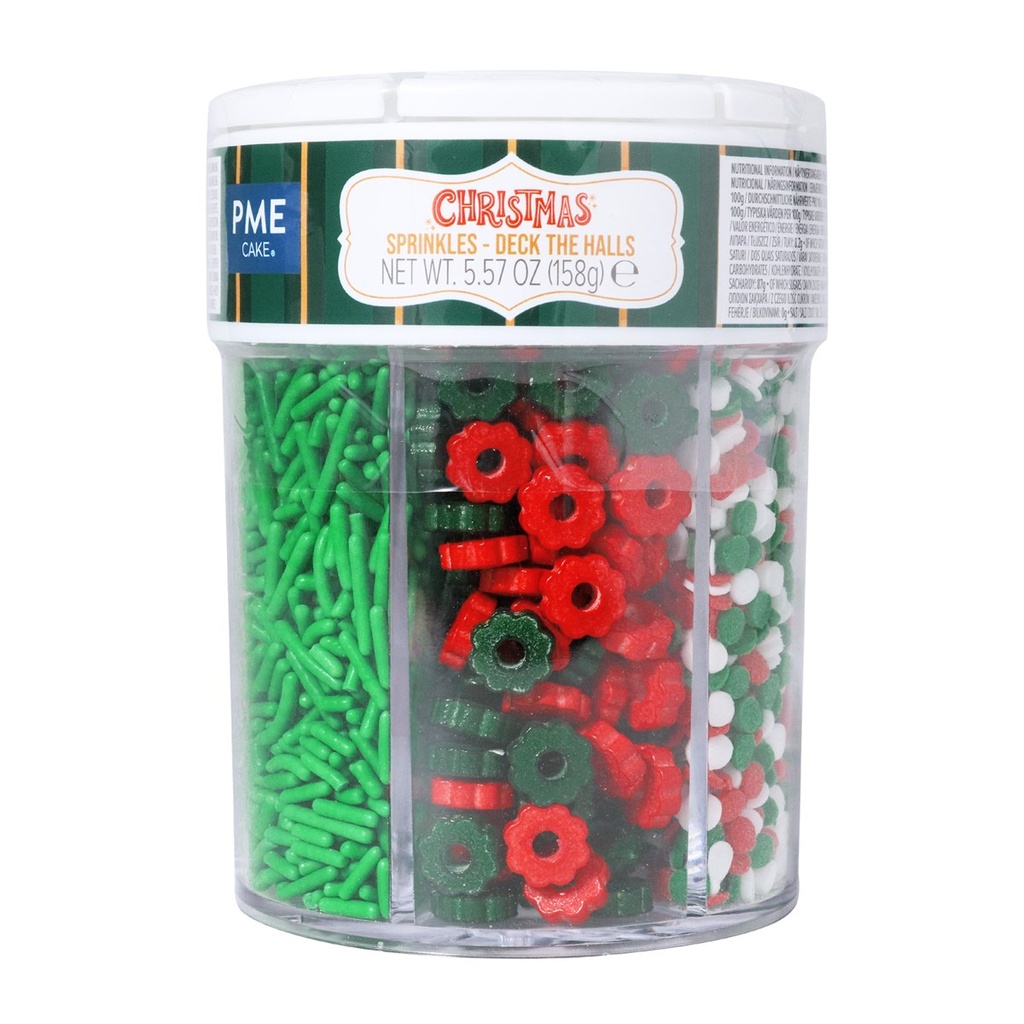 PME CAKE MIX DECORATION NOEL VERT/ROUGE EN SUCRE 6 EN 1 158GR 