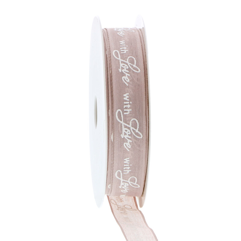 LAVENDER PUFF LATON RIBBON "FLOWERY" WITH LOVE 15MM x 15M