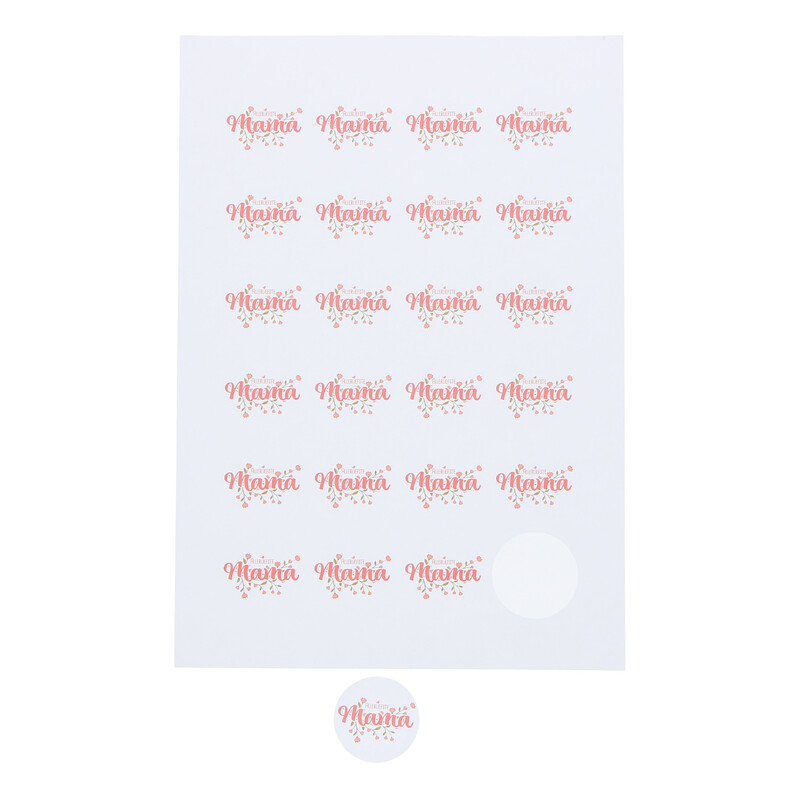 STICKER 4CM "BLOEM" LIEFSTE MAMA 24ST
