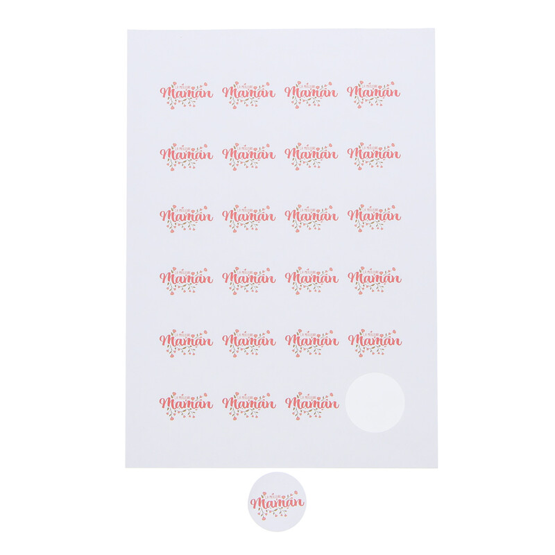 STICKER 4CM "FLOWER" BEST MOM 24PCS