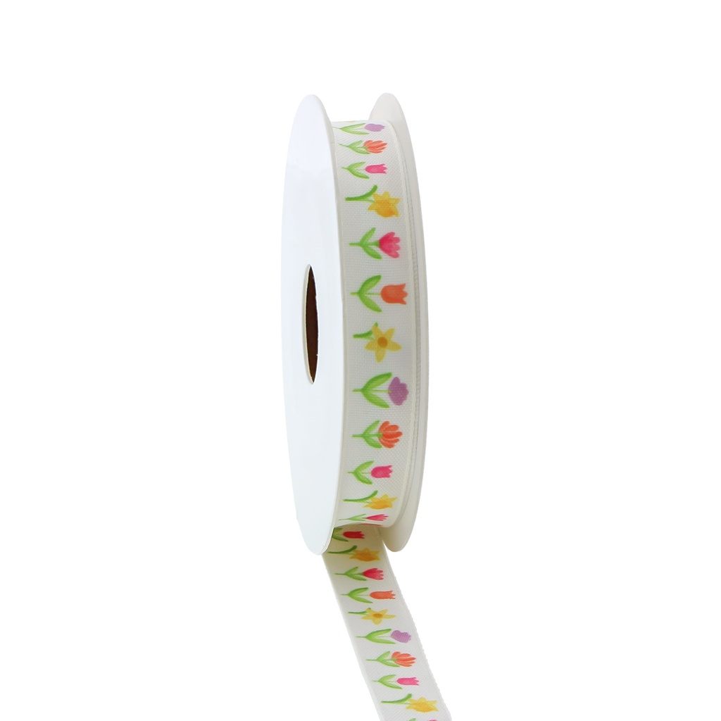 RIBBON "SPRING FLOWER" 15MM X 15M