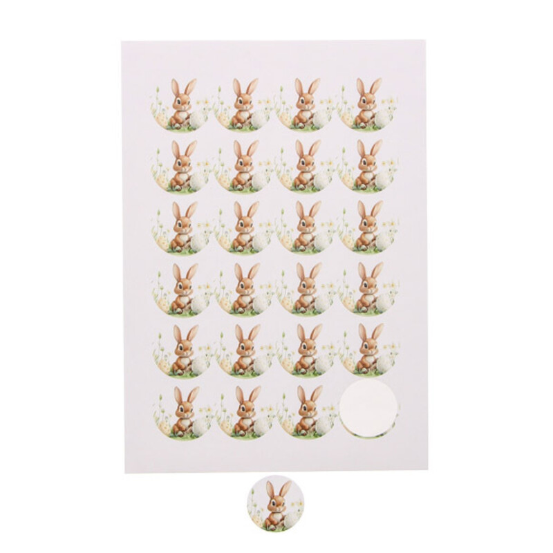 4CM STICKER BUNNY "CARAMEL" 24PCS