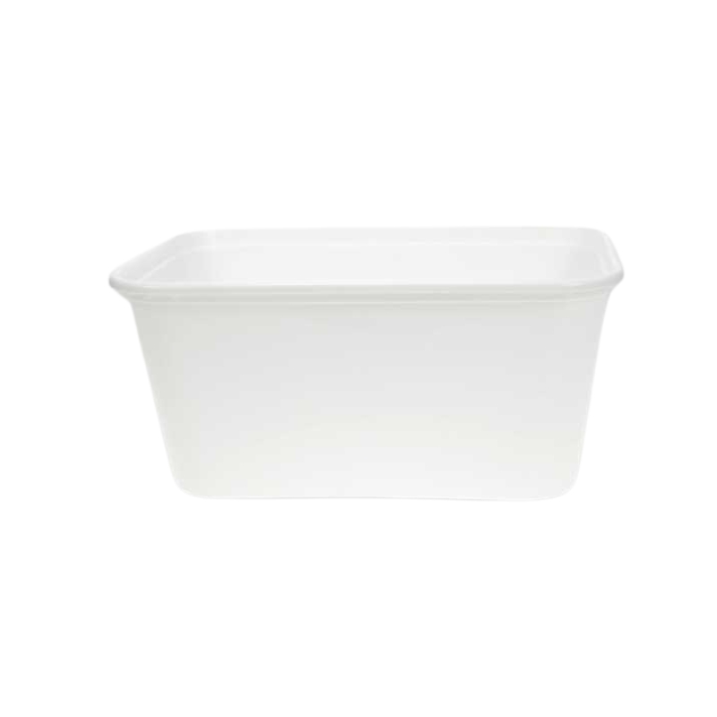 *FF*WHITE PP MICROWAVABLE TRAY WITH LID 1L 25PCS