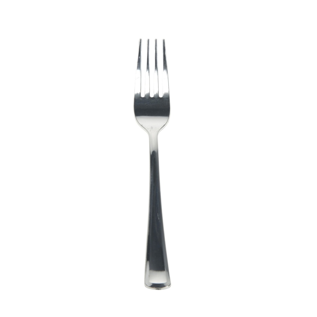 *FF*FOURCHETTE PLASTIQUE ARGENTEE 18.8CM 50PCS