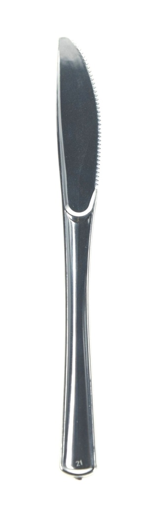 *FF*COUTEAU PLASTIQUE ARGENTÉ 20CM 50PCS