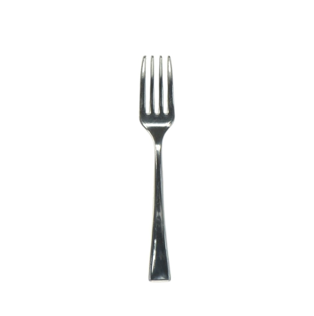 SILVER PLASTIC FORK 10CM PACK OF 100 PCS