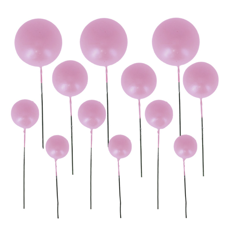 PARELROZE BOLLEN CAKETOPPER 4 DIAMETERS: 2CM, 2,5CM, 3CM EN 4CM PAK VAN 12 ST