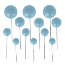 PEARLY BLUE BALL CAKE TOPPER 4 DIAMS: 2CM, 2.5CM, 3CM, 4CM PACK OF 12 PCS