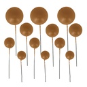 PARELACHTIGE GOUDEN BOLLETJES TAARTTOPPER 4 DIAMS: 2CM, 2,5CM, 3CM, 4CM PAK VAN 12 ST