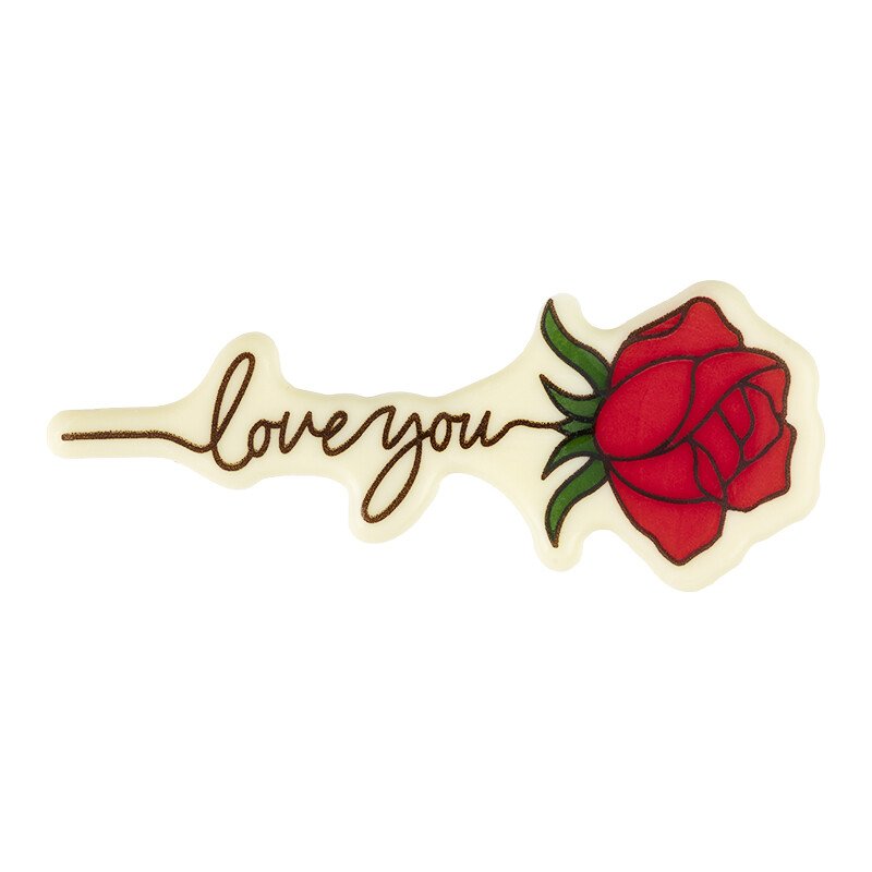 2069978 RODE ROOS LOVE YOU 4,6 x 11,4CM 40 ST. OP BESTELLING