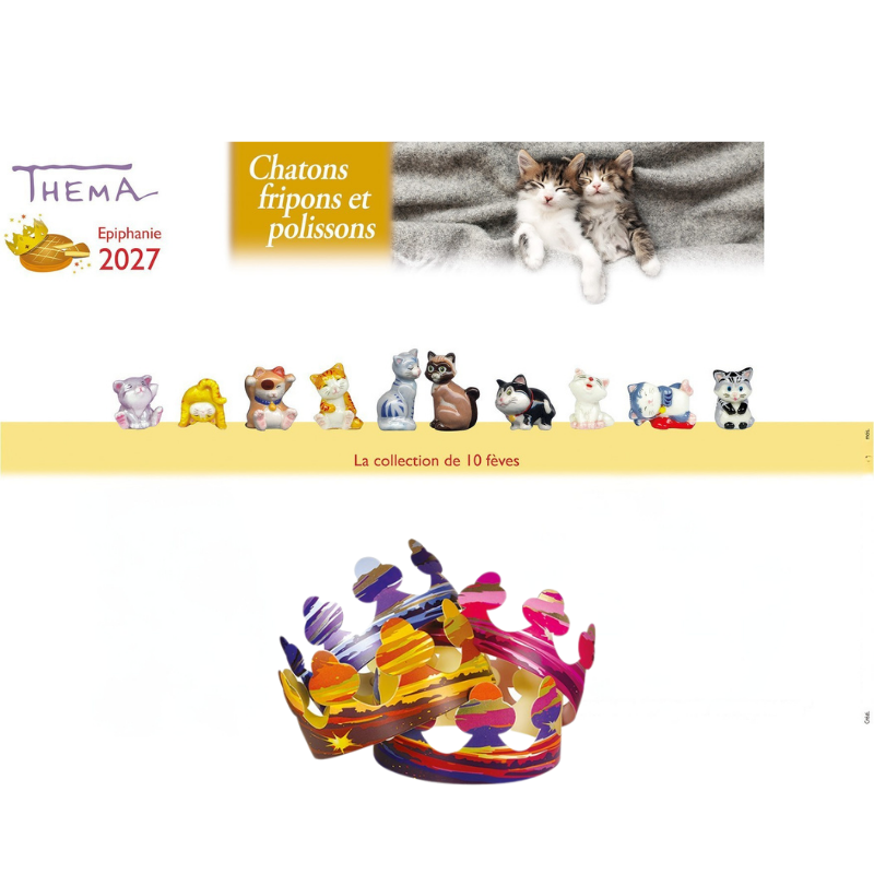 SANTONS 100PCES "CHATONS FRIPONS ET POLISSONS" + COURONNES NEW 2027