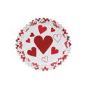 ALUMINIUM CUPCAKE CASES – WHITE WITH HEARTS PACK OF 30 PCS FOST+ INCLUDED