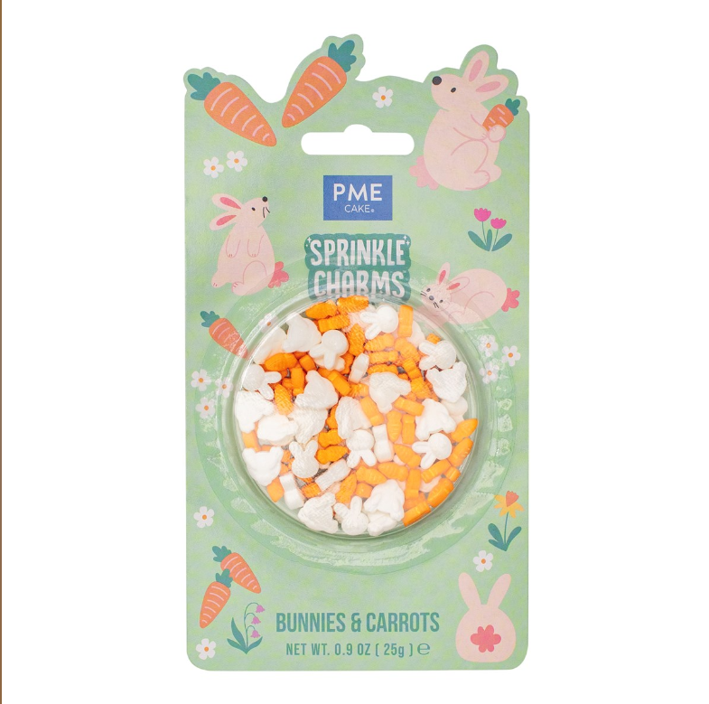 MIX DECORS EN SUCRE THEME PÂQUES - LAPINS/CAROTTES 25GR  