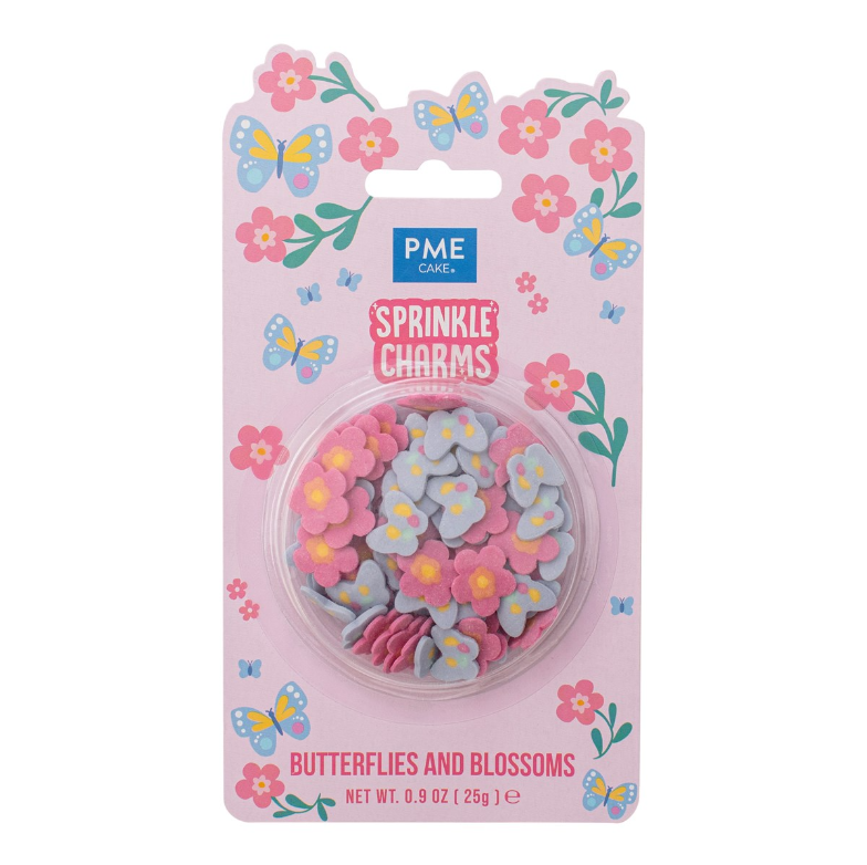 GEMIXTE SUIKERDECORS BLOEMEN & VLINDERS 25G