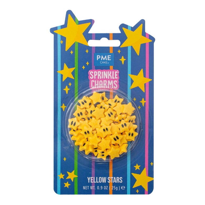 MIXED SUGAR DECORS YELLOW STARS 25G