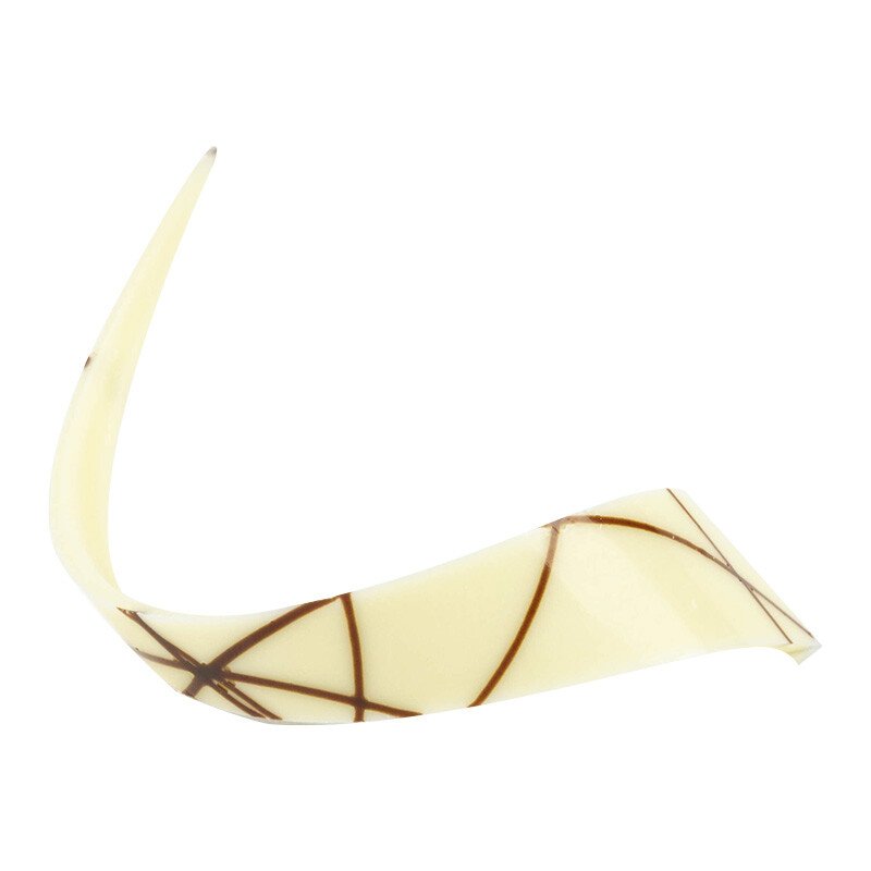 1032227 WITTE CHOCOLADE STRIK ZWARTE LIJNEN 1,5 x 9CM 120ST Z/O BESTELLING