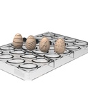 SILIKOMART - MOULE UOVO01 "OEUFS" 40 x 28MM HT 14MM + 4 TAMPONS THEME PÂQUES 42 x 30MM