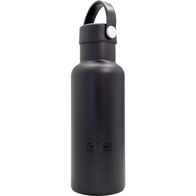 NERTHUS STAINLESS STEEL WATER BOTTLE 500ML "BLACK" DOUBLE WALL