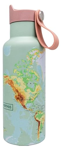 NERTHUS ROESTVRIJ STAAL DRINKFLES 500 ML "LE MONDE" DUBBELE WAND