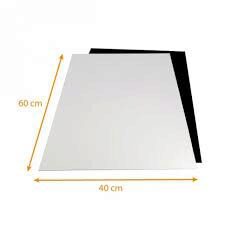 CARTON RECTANGULAIRE NOIR/BLANC PET  60X40CM FOST+ INCLUS 50 PIECES