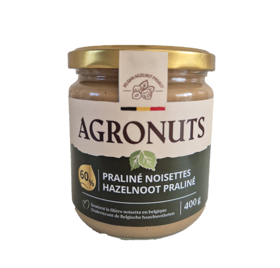 AGRONUTS PATE PRALINÉ NOISETTES 60% EN BOCAL 400GR