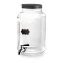 LACOR DISTRIBUTEUR DE BOISSONS VERRE 5.5L A/ROBINET & COUVERCLE NOIR + SUPPORT