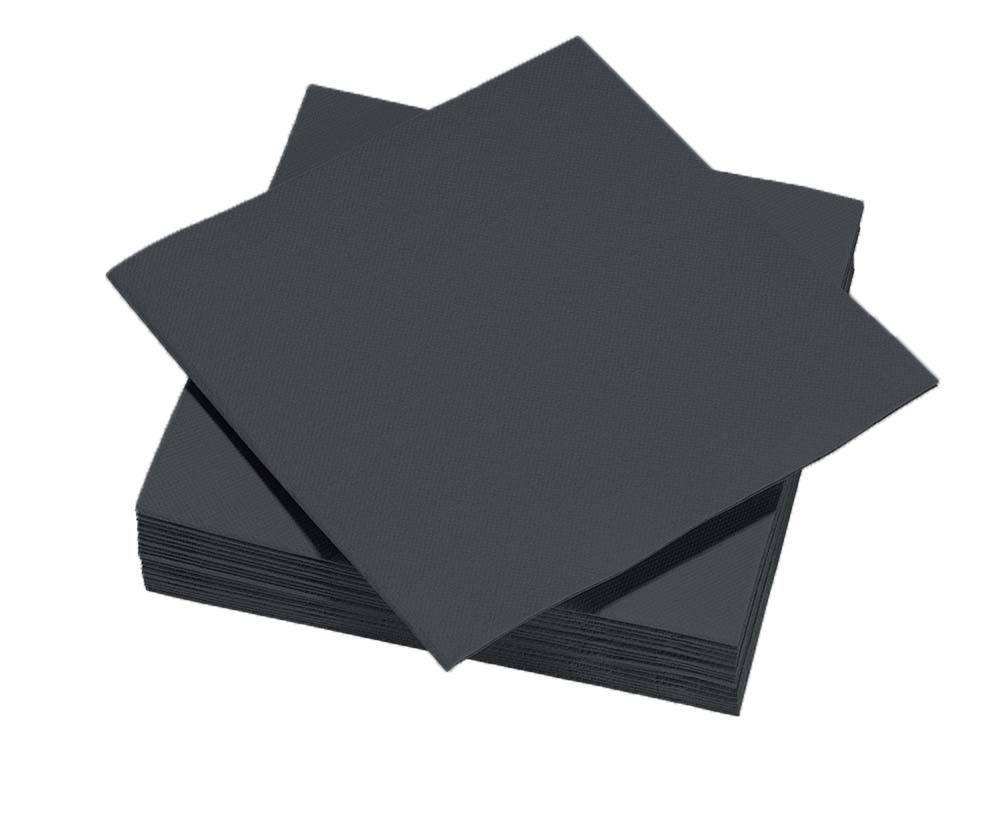 TASSINON COCKTAIL NAPKINS BLACK 25x25 CM 40PCS