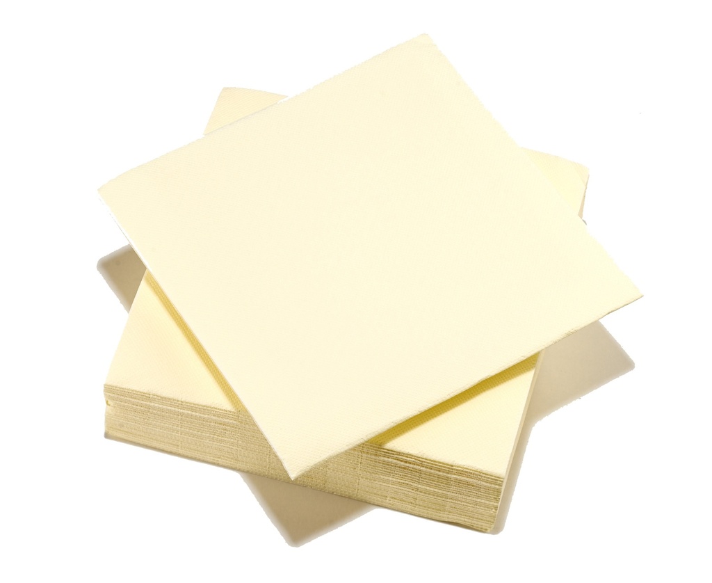 TASSINON SERVIETTES COCKTAIL VANILLE 25x25 CM 40PCS