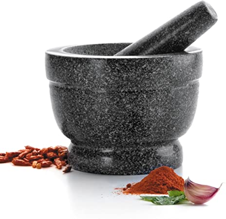 LACOR MORTIER+PILON GRANIT NOIR 14X10CM-HAUT