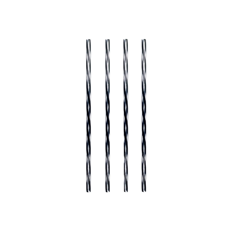 PAILLES POLYPROPILENE A COCKTAIL JUMBO 25CM NOIR ET TRANSPARENT 100PCS 