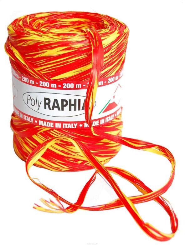 POLY RAPHIA 15MM X 200M ROUGE+JAUNE R258