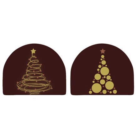 2013285 EMBOUT DE BÛCHE ARBRE DE NOEL EN  CHOCOLAT NOIR 80 X 65 MM 30 PCES ***S/CD***