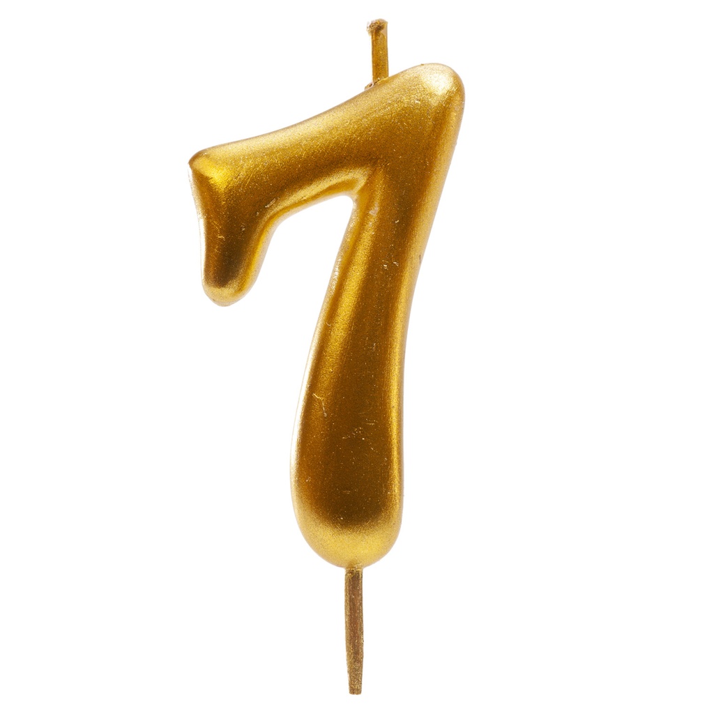 GOLD NUMBER CANDLE NO. 7 5.5CM