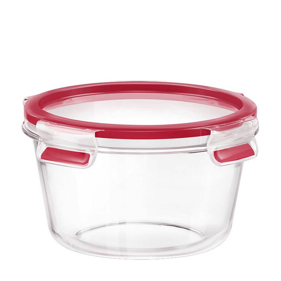 TEFAL LUCHTDICHTE GLAZEN DOOS 0,90L ROND/ROOD