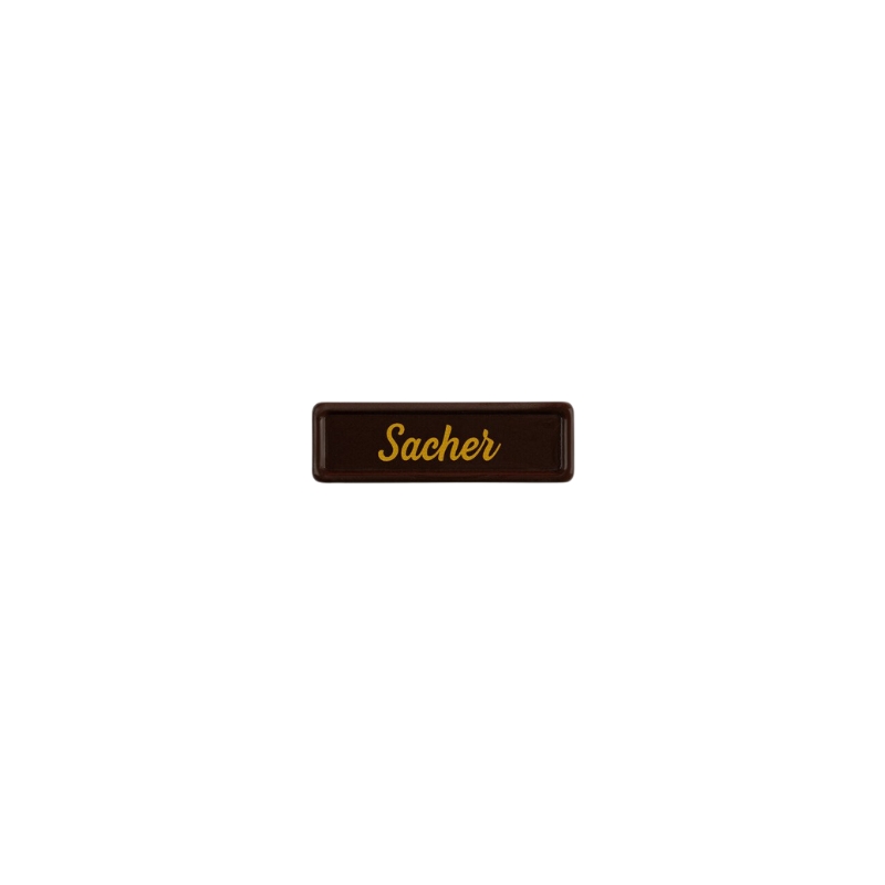 2002450 PLAQUETTE SACHER 3,8X1,2 CM 300PCS ***S/CDE***