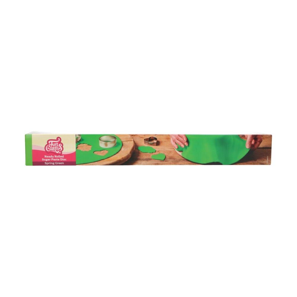 FUNCAKES GREEN SUGAR PASTE READY TO ROLL OUT ROUND Ø 36CM 430GR