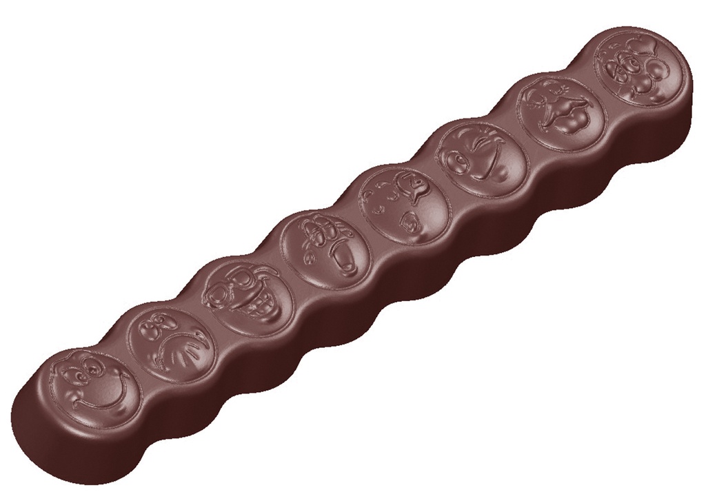 *FDS*MOULE À CHOCOLAT SMILEY BAR 8 FACES CW1590 13.5X27.5CM 1X3 94GR