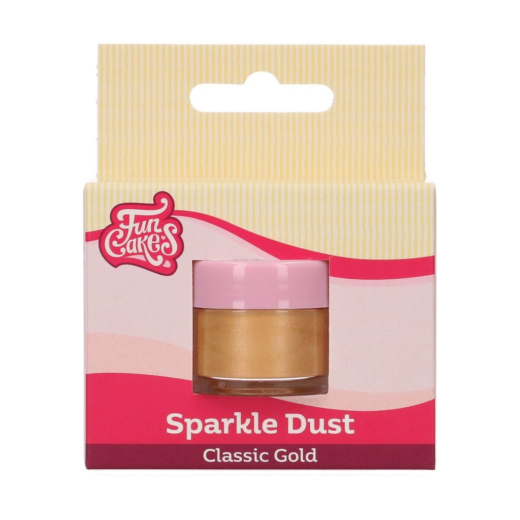 FUNCAKES FOOD COLOR. GLITTERING GOLD POWDER 3.5GR